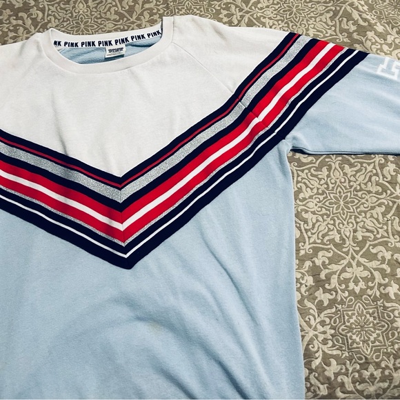 PINK Victoria's Secret women's  Chevron Sweater - White, Red, Blue - Picture 3 of 5